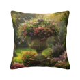 Tranquil Garden with Blooms Pillow cover decoration pillowcase standard