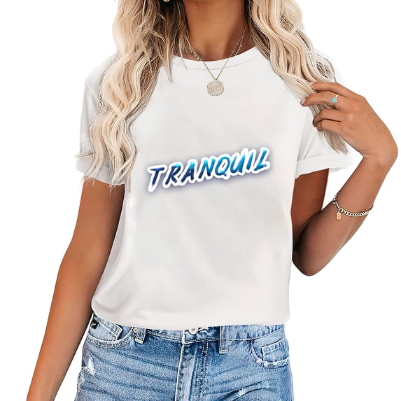 Tranquil Ice Halloween Gift Stylish Summer Women's Graphic Tee in Short Sleeve Back To School Gifts