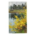 Tranquil Lake with Yellow Flowers Hand Towels Microfiber Towels Skin