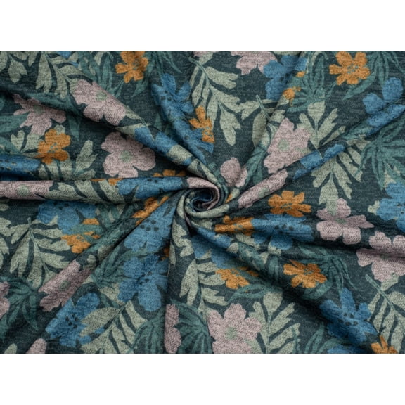 Tranquil Leaves Sweater Stretch Knit Fabric Minerva Exclusive - per yard