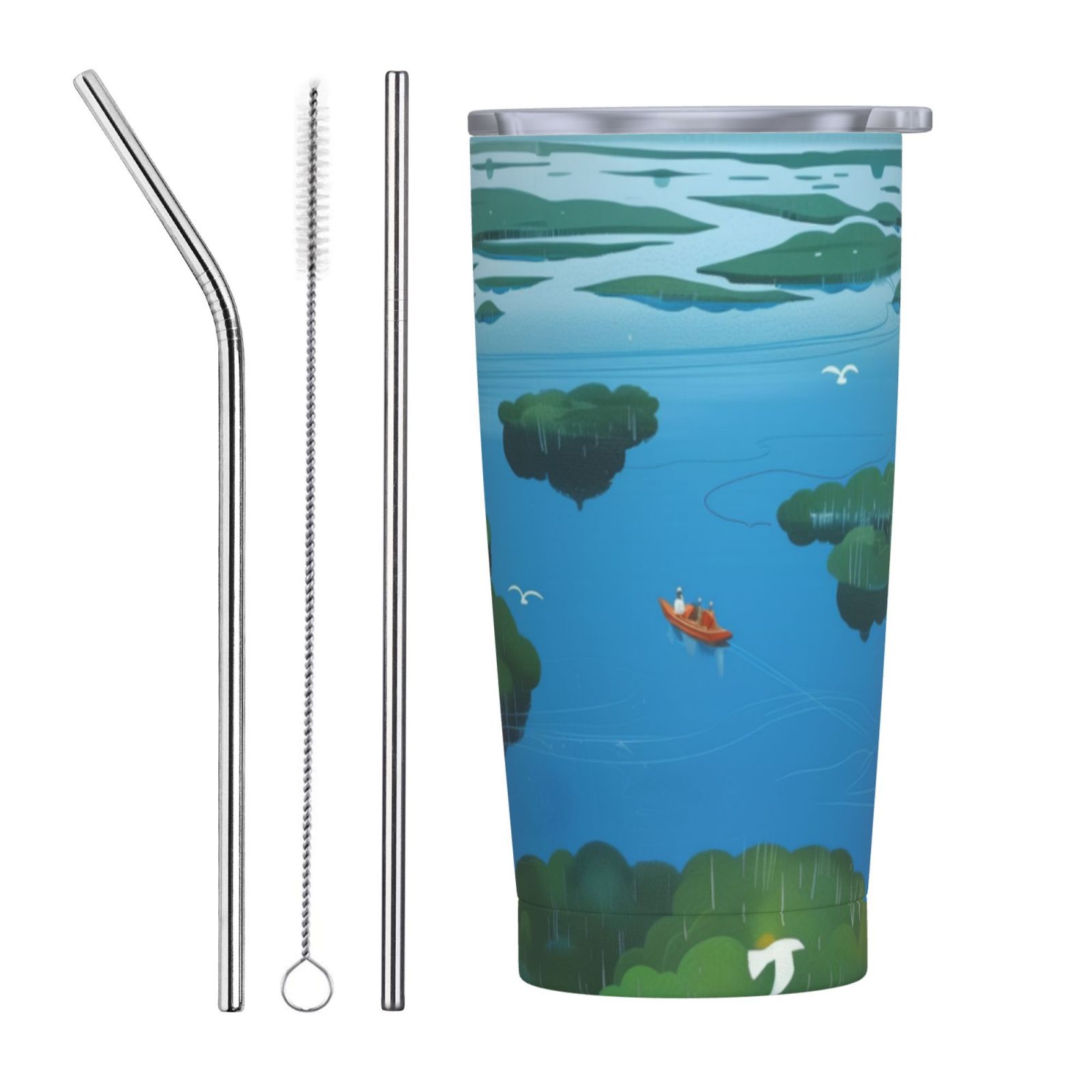 Tranquil Marshlands s, aterways, and Birds 20 oz insulated cup