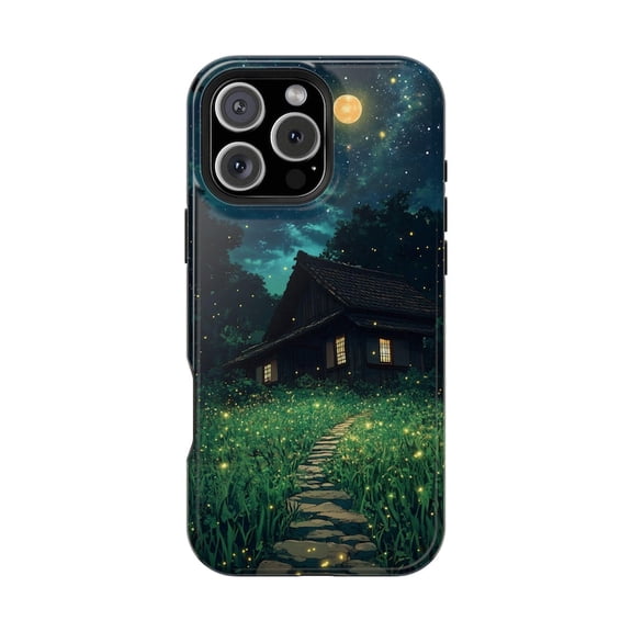 Tranquil Moonlit Forest Night with Cottage Scene Phone Case with iPhone 17 to 11 Pro Max