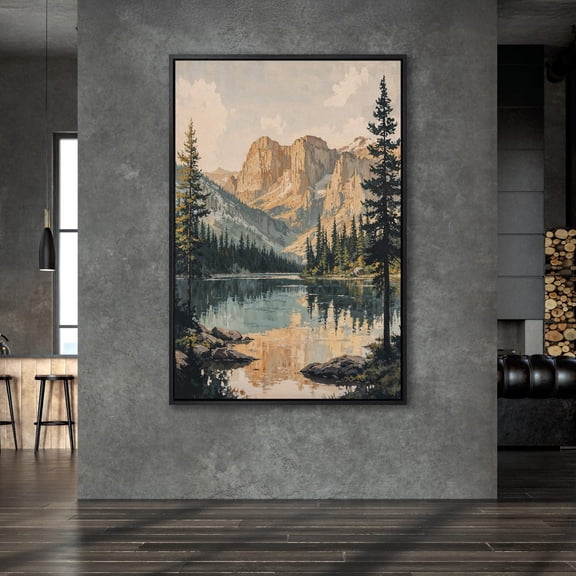 Tranquil Mountain Lake, Wilderness Art poster, Nature Landscape, National Park Art, Ready To Hang Decor, Traveler Unframed Paper Print