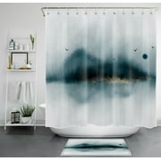 Tranquil Oasis: Elevate Your Bathroom with a Mountain Lake Shower Curtain Ensemble