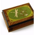 thumbnail image 1 of Tranquil Olive Green and Wood Tone Dragonfly Music Box - Away in a Manger, 1 of 2