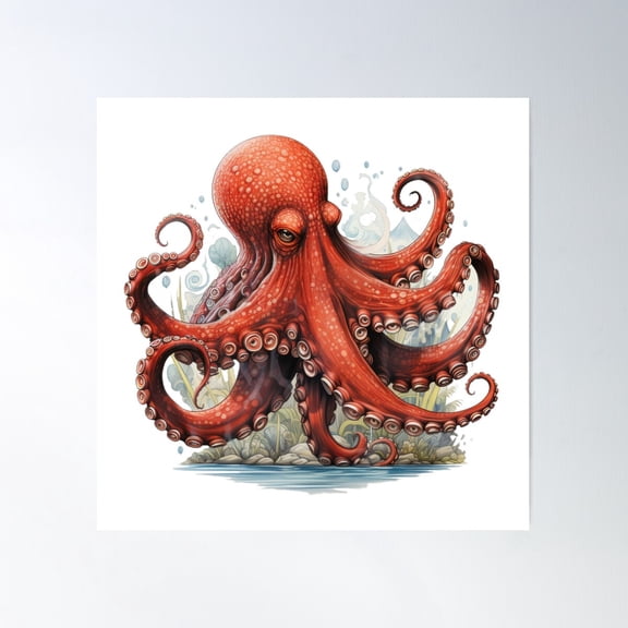 Tranquil Pacific Horizon Poster Wall Art, Modern Wall Decor For Living Room Bedroom, 24x24 UNFRAMED