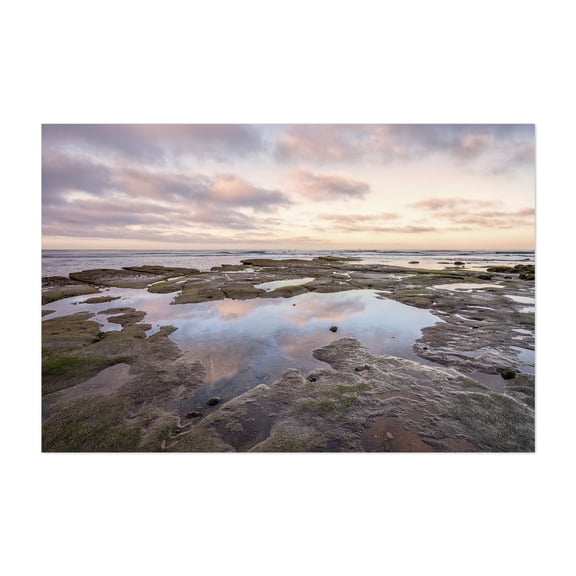 Tranquil Reef Reflections - San Diego California Photography Beach Coastal Sunset Ocean Landscape Nature Scenic Unframed Wall Art Print 32 x 48 inches