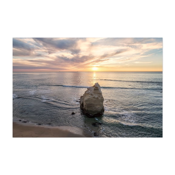 Tranquil Sunset Reflection - Bird Rock - San Diego California Photography Sunset Ocean Coast Beach Waves Scenic Landscape Unframed Wall Art Print 4 x 6 inches