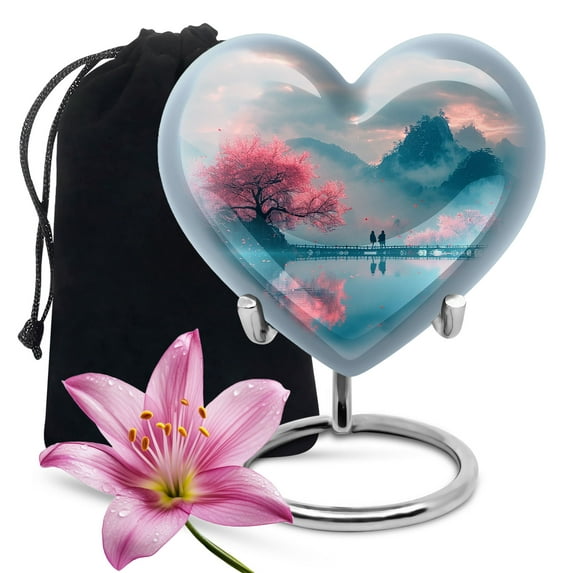 Tranquil Walk Through Blossoming Urn For Ashes Adult Male, Urns For Human Ashes Adult Female, Urn For Ashes For Women, Large Urns For Human Ashes Adult Male 8 Inches, Ash Urns, Cremation Urns