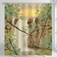 thumbnail image 1 of Tranquil Waterfall Shower Curtain - Nature-Inspired Design with Leafy Canopy, 1 of 5