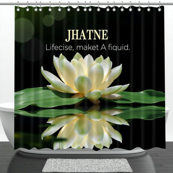Tranquil White Water Lily Shower Curtain - Peaceful Floral Design for Your Bathroom
