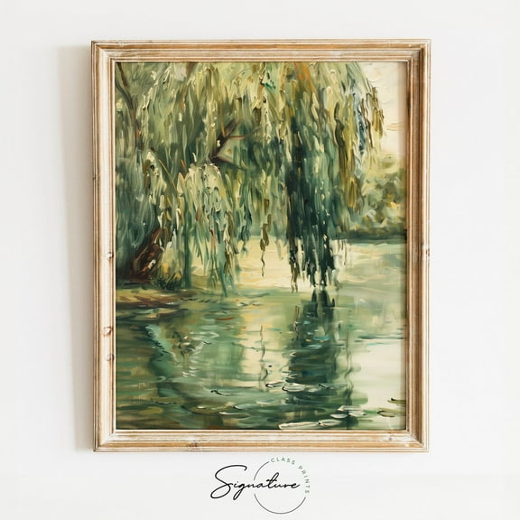 Tranquil Willow Pond Art – Rustic Wall Art & Decor For Living Room, Bedroom – Nature Inspired Peaceful Home Wall Art Decor, 251 Home Decor, 16x24 UNFRAMED
