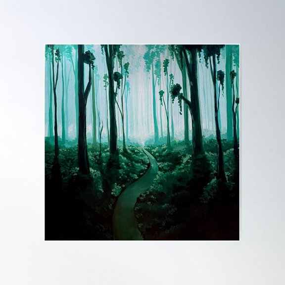 Tranquil Woods Poster Wall Art, Modern Wall Decor For Living Room Bedroom, 16x16 UNFRAMED