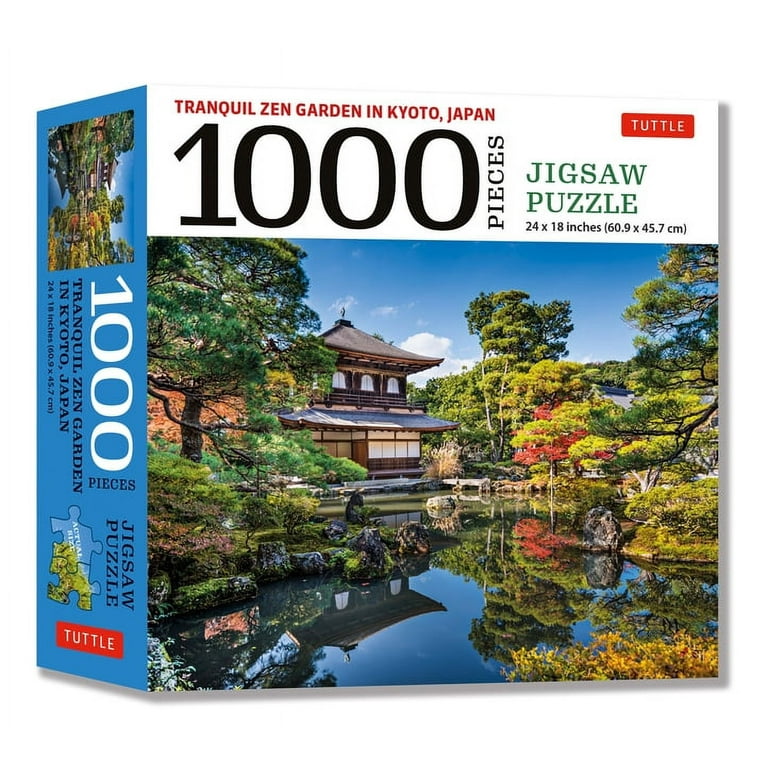 Tranquil Zen Garden in Kyoto Japan- 1000 Piece Jigsaw Puzzle: Ginkaku-Ji,  Temple of the Silver Pavilion (Finished Size 24 in X 18 In) (Other)