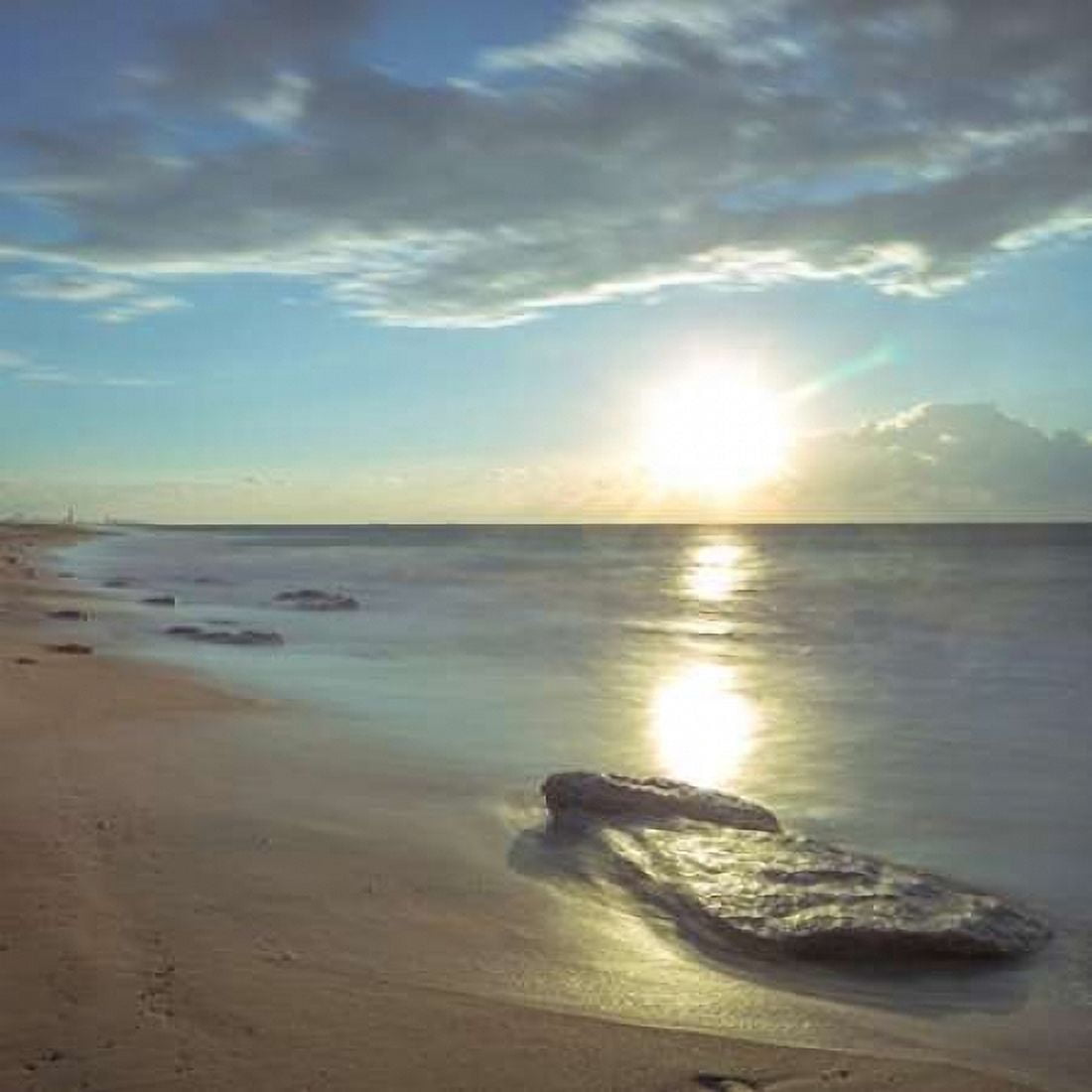Tranquil beach Canvas Art - Assaf Frank (24 x 24)
