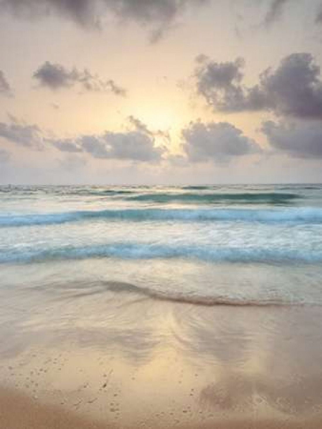 Tranquil beach with cloudscapes Canvas Art - Assaf Frank (18 x 24)