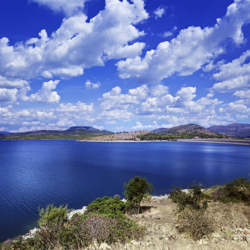 Tranquil lake against cloudy sky Sardinia Italy Canvas Art - Evgeny KuklevStocktrek Images (29 x 29)