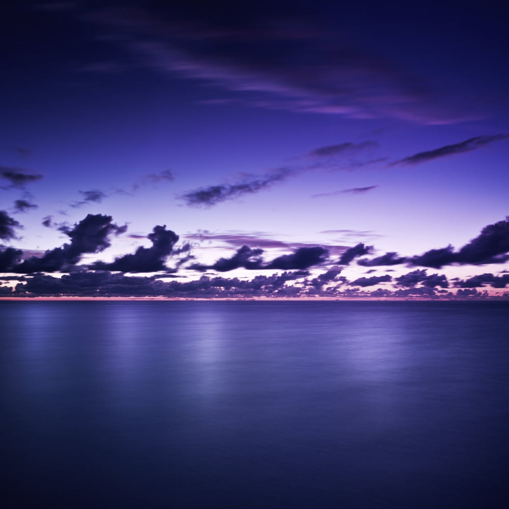 Tranquil ocean at night against moody sky Gagra Abkhazia Canvas Art - Evgeny KuklevStocktrek Images (29 x 29)