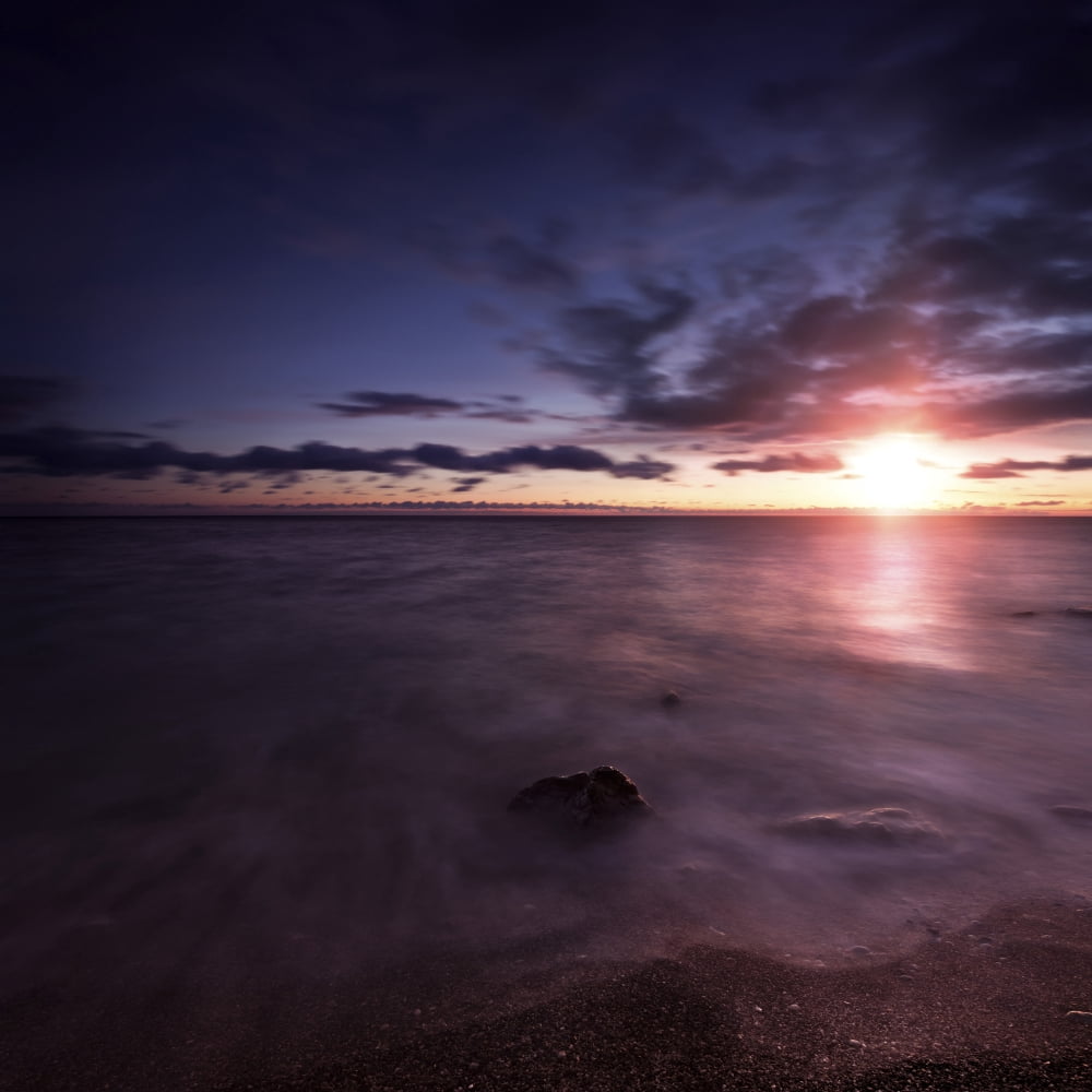 Tranquil sea against moody sky at sunset Gagra Georgia Canvas Art - Evgeny KuklevStocktrek Images (29 x 29)