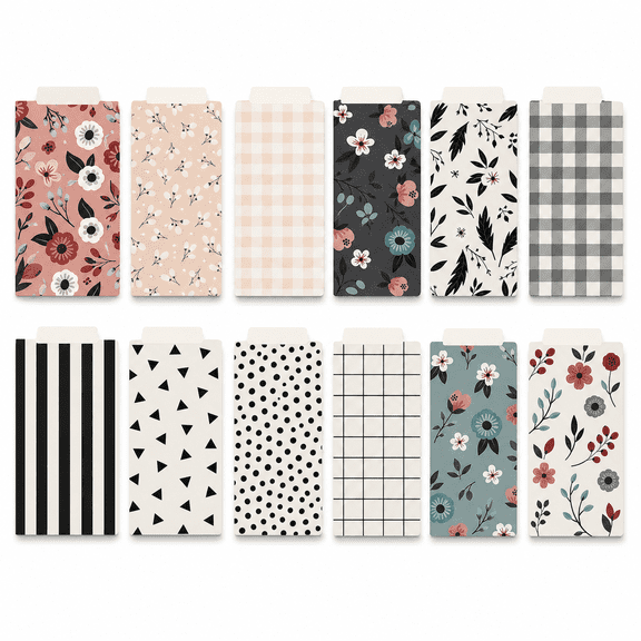 Tranquility 12 Pack Letter Size Decorative File Folders for Home Office School
