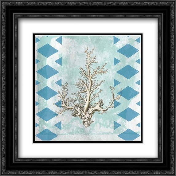 Tranquility 3 2x Matted 20x20 Black Ornate Framed Art Print by Lewis, Sheldon