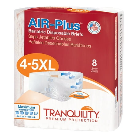 Tranquility AIR-Plus Bariatric Adult Incontinence Brief 4 to 5X-Large Heavy Absorbency Bariatric, 2195, Maximum, 32 Ct