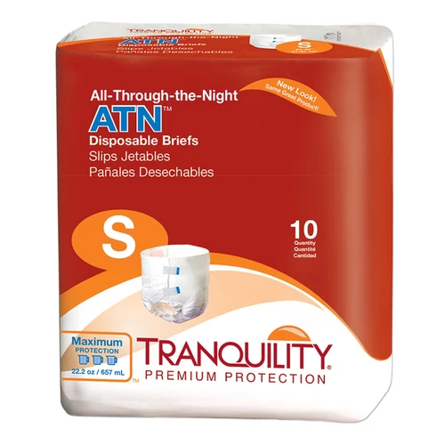 Tranquility ATN Incontinence Brief S Overnight 2184 Maximum 10 Ct