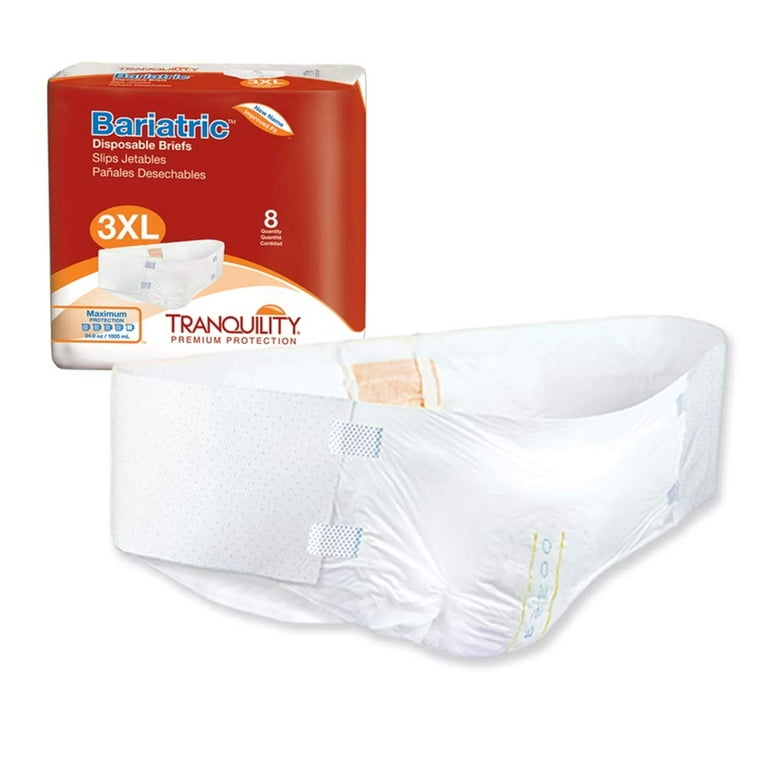 Tranquility Adult Diaper Bariatric Briefs 3XL-Large/XL+ (Pack of 8