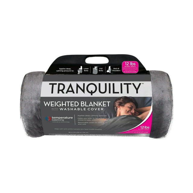 Tranquility, Antimicrobial, Temperature Balancing, Weighted Blanket with Washable Cover, 12 lbs