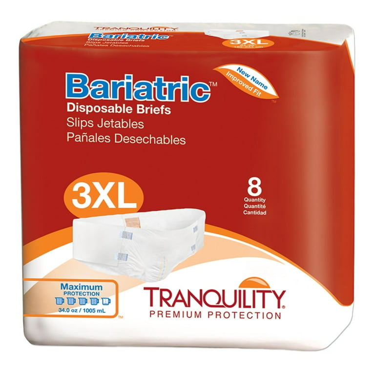 Tranquility Bariatric Adult Incontinence Brief 3X Large Heavy Absorbency Bariatric 2190 Maximum 32 Ct