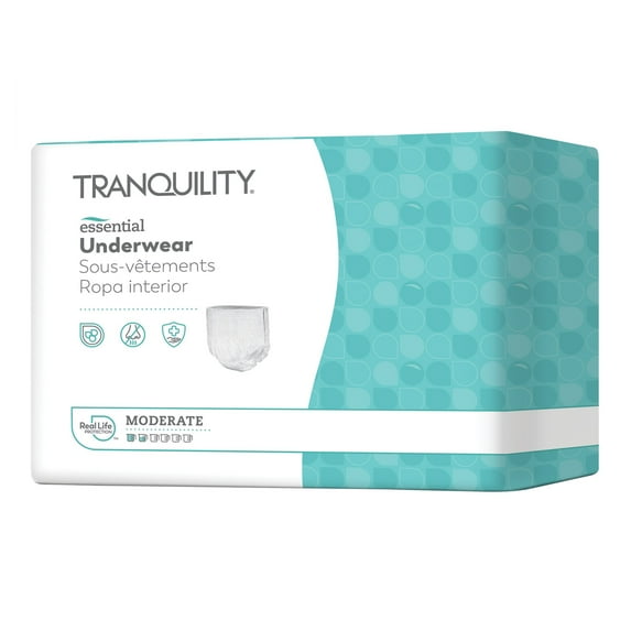 Tranquility Essential Disposable Underwear Pull On with Tear Away Seams Large, 2976-100, 100 Ct