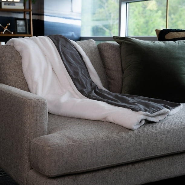 Tranquility Faux Fur 12lb Weighted Blanket with Washable Cover