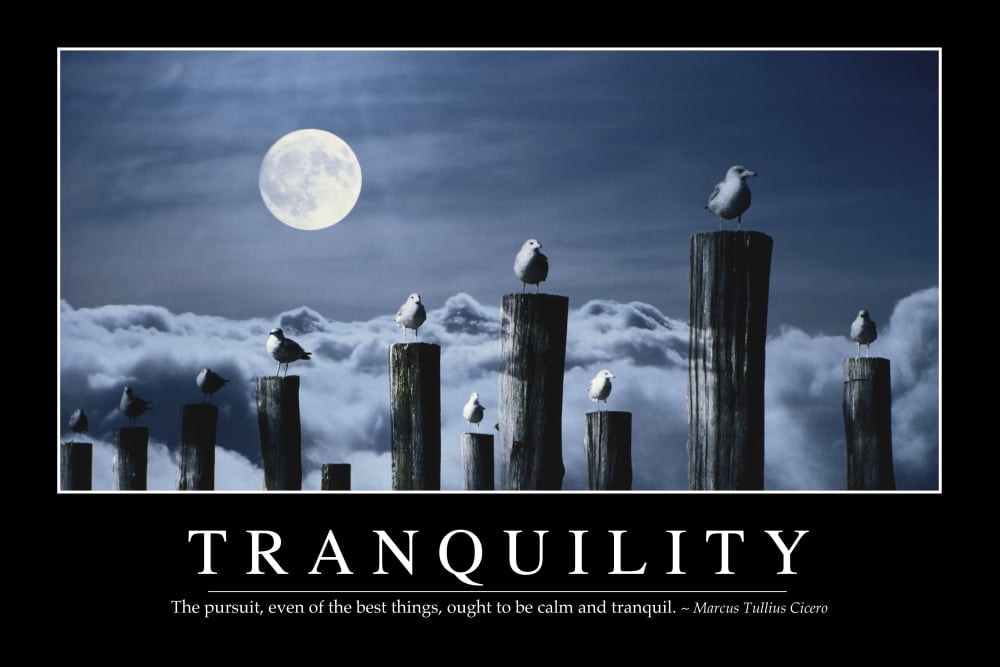 Tranquility Inspirational Quote and Motivational Poster Canvas Art - Stocktrek Images (34 x 23)