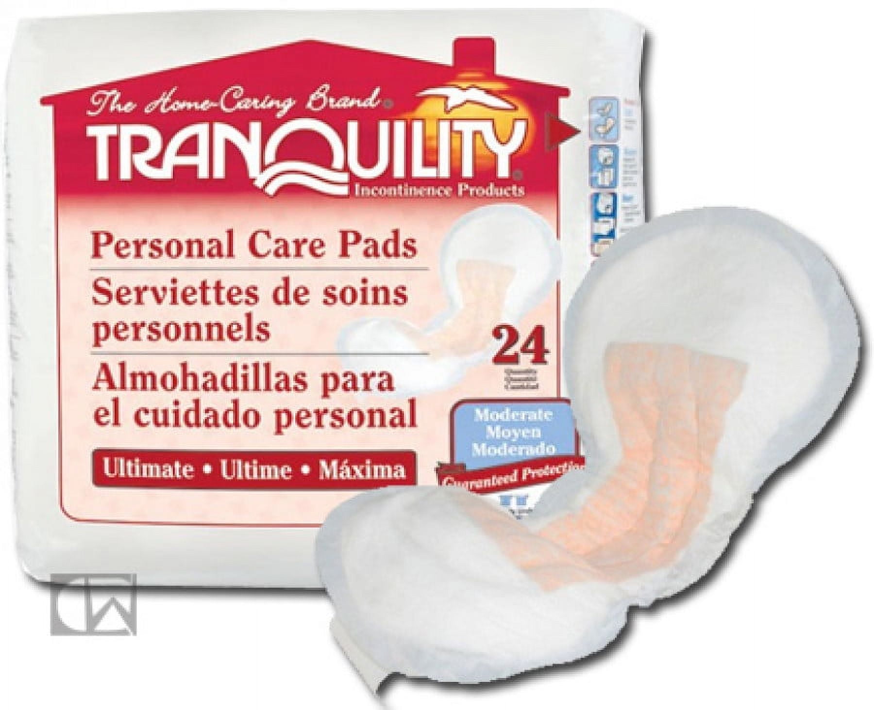 Tranquility Personal Care Pads Ultimate, 2 Bags (48 ct), 13.5 x 6.5