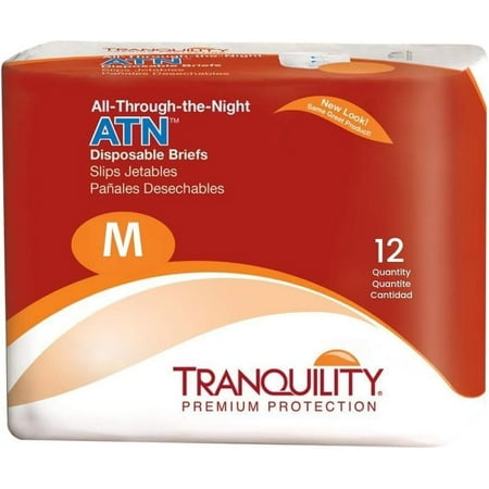 Tranquility Premium ATN Disposable Briefs with Tabs, Overnight Protection Superabsorbent Core for Leak-Free and Full-Fit Comfort, Medium, 12ct Bag price history and forecast - Tranquility 2185