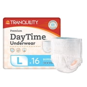 Tranquility Premium DayTime Disposable Underwear Pull On with Tear Away Seams Large, 2106, 61, 16 Ct