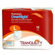 Tranquility Premium OverNight Disposable Absorbent Underwear, Maxiumum Protection, Large, 16 Count, 2 Pack