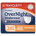 thumbnail image 1 of "Tranquility Premium OverNight Disposable Absorbent Underwear, XXL-Plus Size, 62""-80"", 250+ lbs, Case of 48", 1 of 11