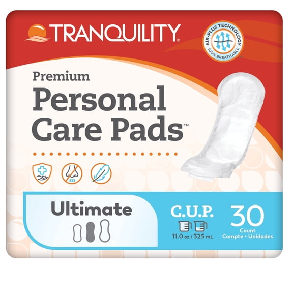 Tranquility Premium Personal Care Pads, Ultimate Absorbency, 30 Count