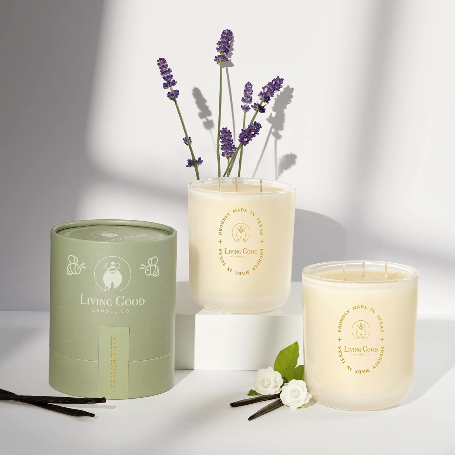 Tranquility Pure Beeswax Candle Jar 90+ Hours Long Burning