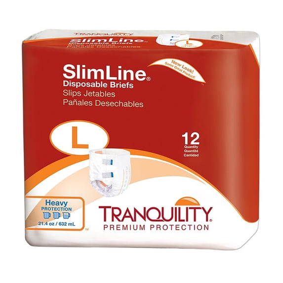 Tranquility Slimline Incontinence Brief L Full Fit, 2132, 12 Ct