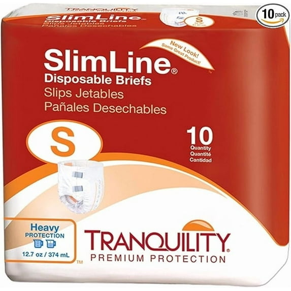 Tranquility Slimline Original Adult Disposable Brief, Adult Small, 12.7oz Capacity, 400ct
