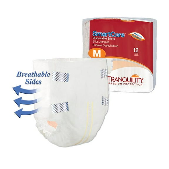 Tranquility SmartCore Adult Incontinence Brief M Heavy Absorbency Breathable, 2312, Maximum, 96 Ct