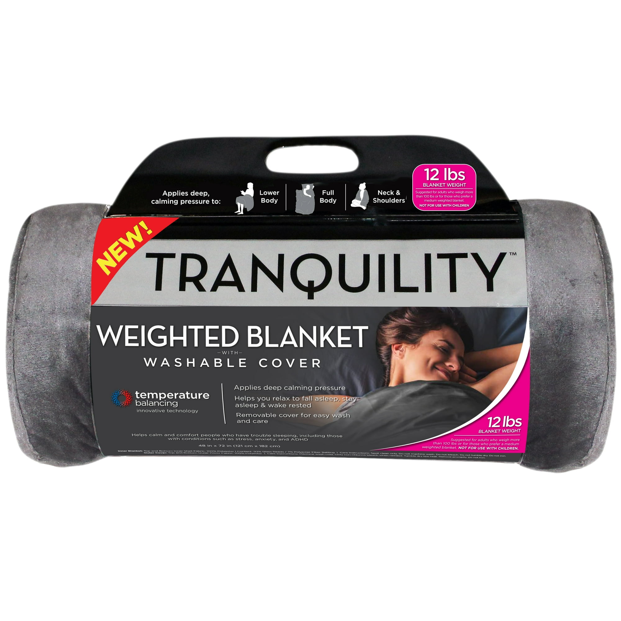 Tranquility Temperature Balancing Weighted Blanket with Washable Cover, 12  lbs u0026amp; 15lbs, 2 Pack - Walmart.com