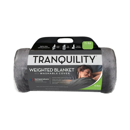 Tranquility Temperature Balancing Weighted Blanket with Washable Cover, 15 lbs