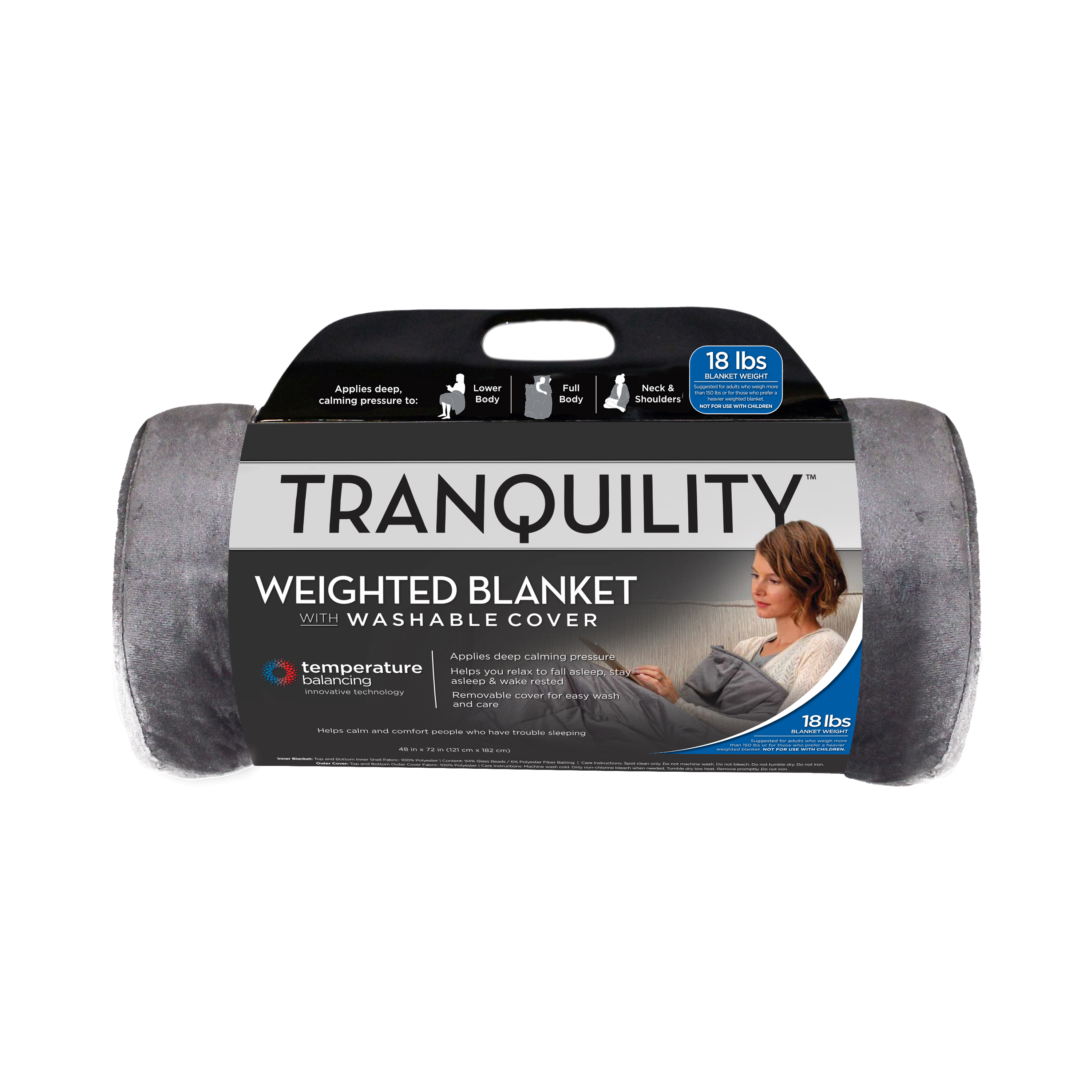 Tranquility Temperature Balancing Weighted Blanket with Washable Cover, 18 lbs - image 1 of 10