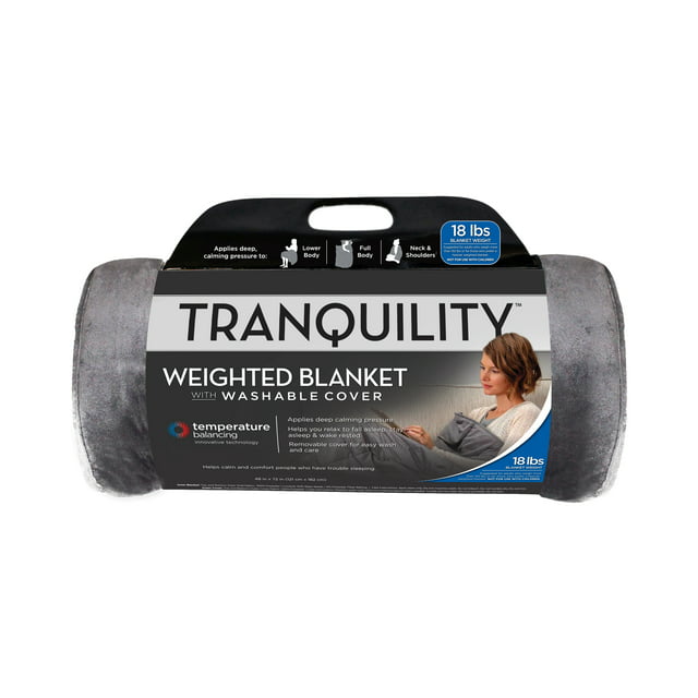 Tranquility Temperature Balancing Weighted Blanket with Washable Cover, 18 lbs