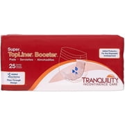 Tranquility TopLiner Disposable Booster Pads, Super (15" x 4.25"), Flow-Through Design with Adhesive Strip for Max Absorption, Adult Unisex, 25ct Bag, 2 Pack