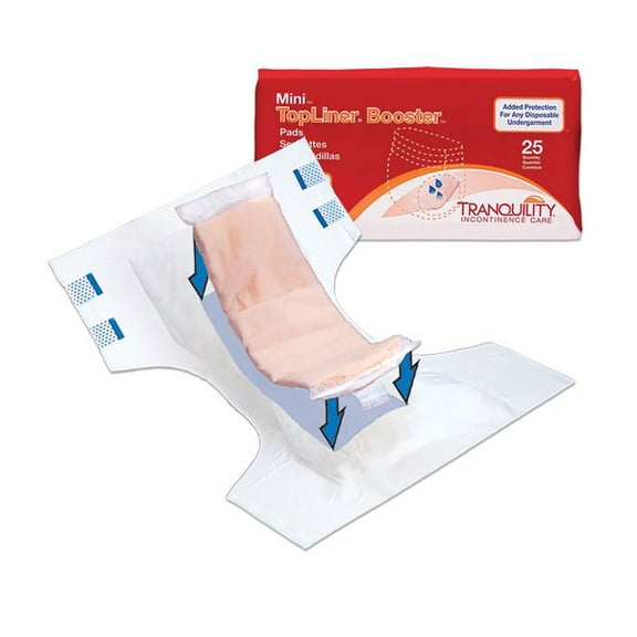 Tranquility TopLiner Unisex Booster Pad Flow-Through Pad 2-3/4 X 10-1/2 Inch 2072, 200 Ct