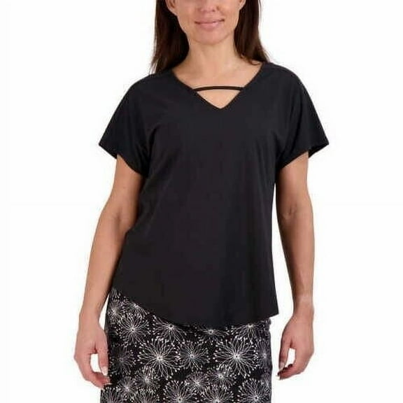 Tranquility by Colorado Clothing Ladies' Size Large, Short Sleeve Top, Black